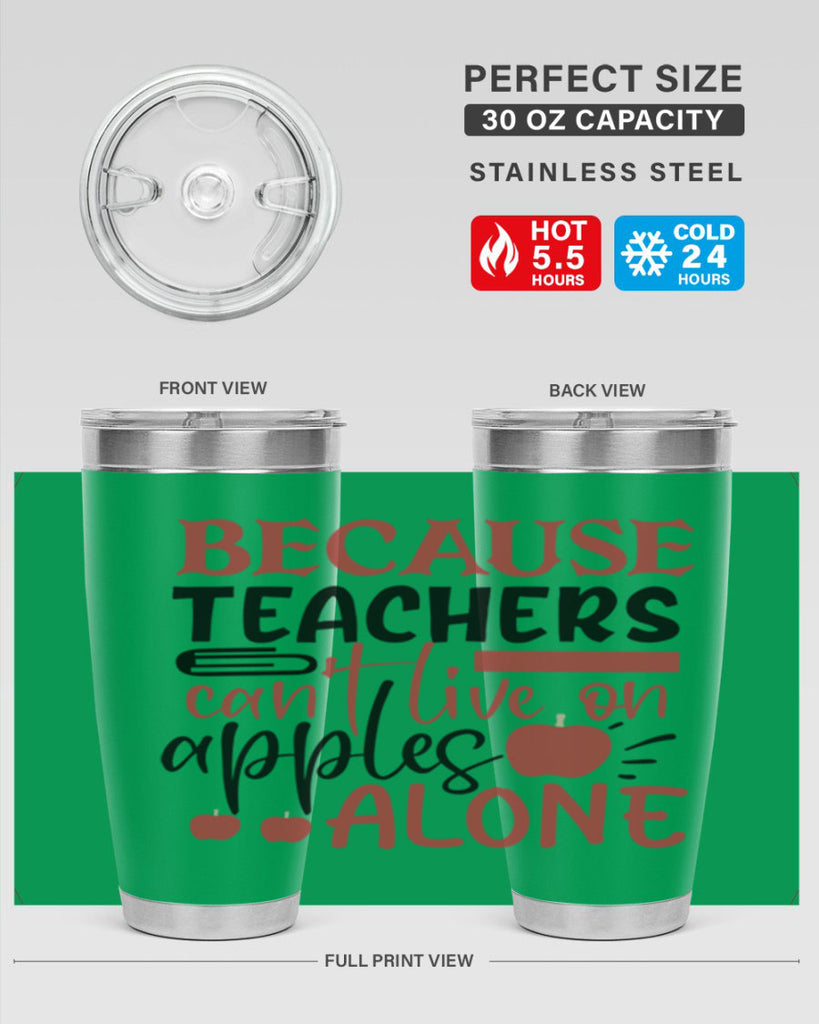 because teachers cant live on apples alone Style 191#- teacher- tumbler
