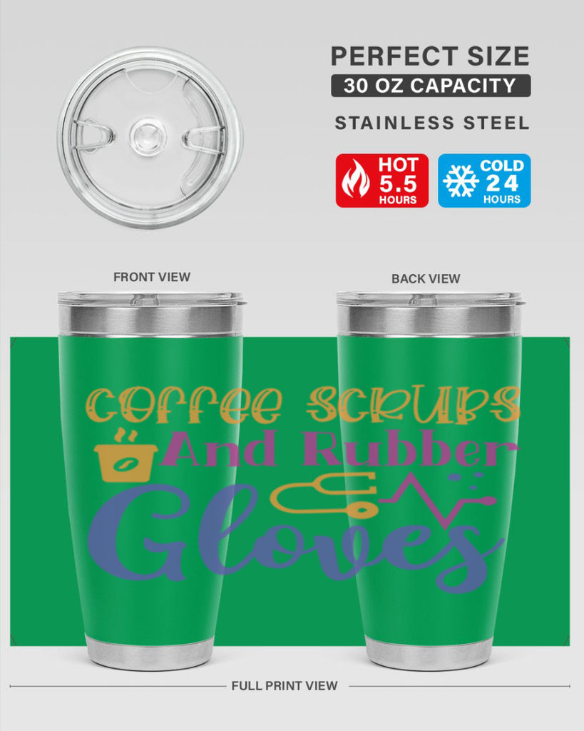 coffee scrubs and rubber gloves Style 392#- nurse- tumbler