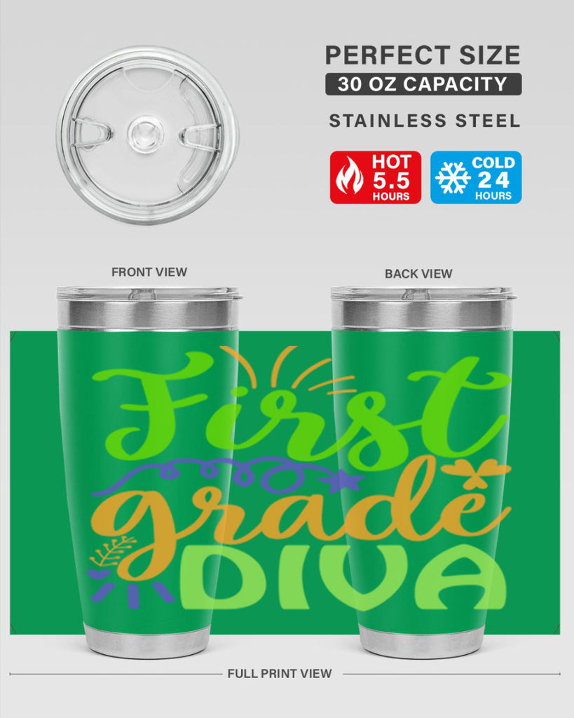 first grade diva 21#- mardi gras- Tumbler