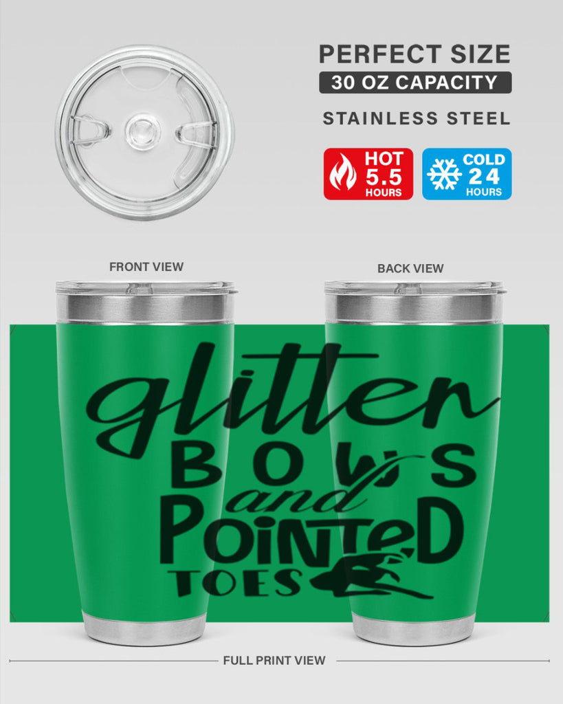 glitter bows and pointed toes 42#- ballet- Tumbler