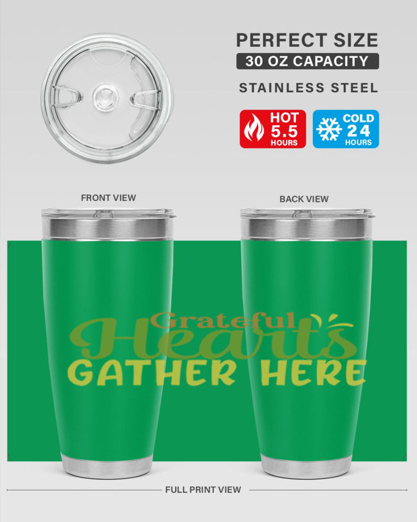 grateful hearts gather here 59#- thanksgiving- Tumbler