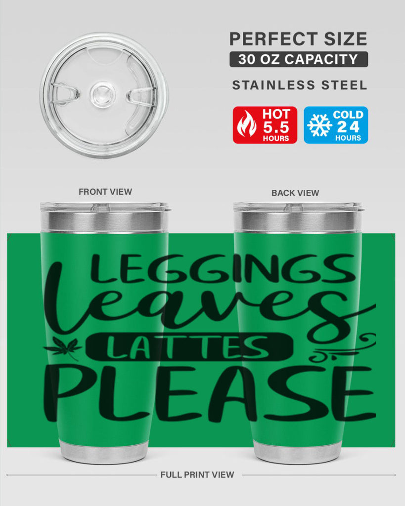 leggings leaves lattes please 396#- fall- Tumbler