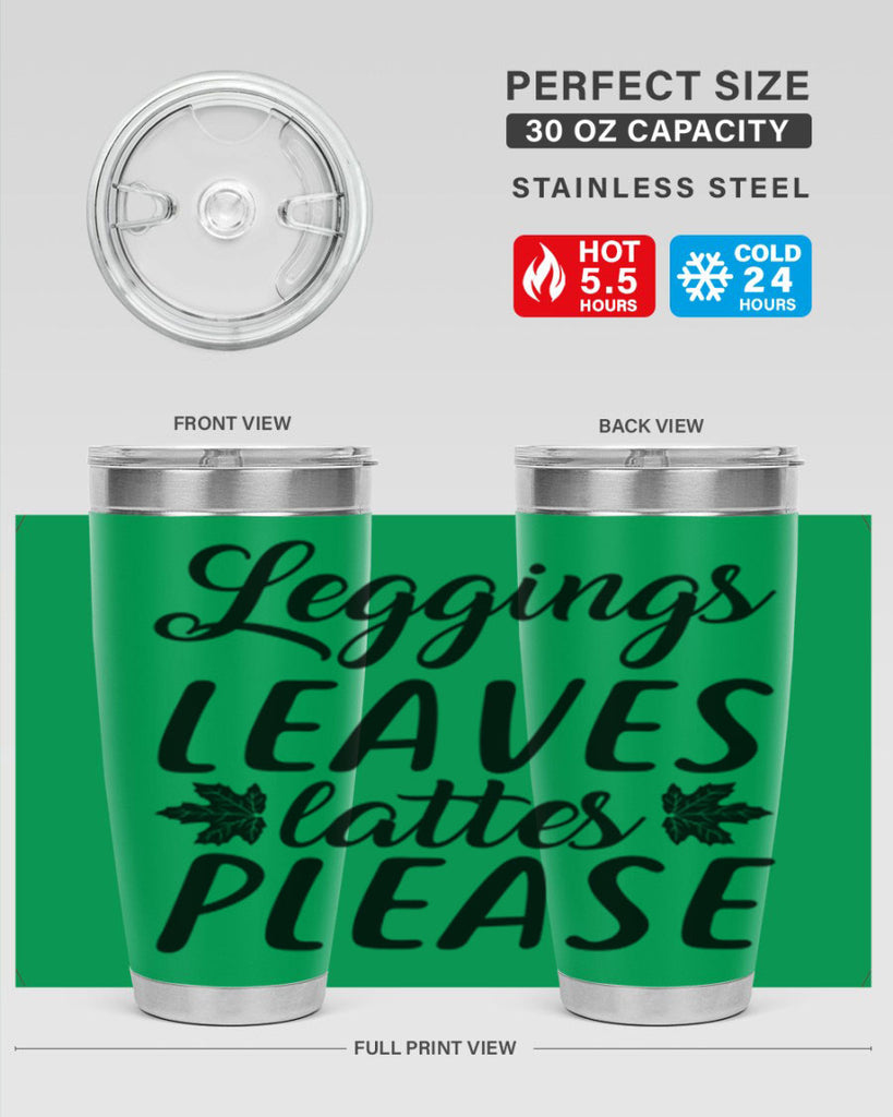 leggings leaves lattes please 397#- fall- Tumbler
