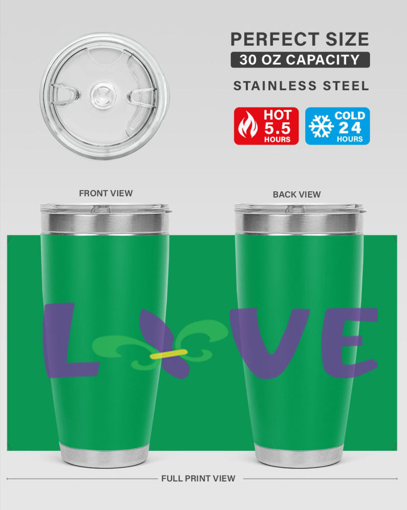 love 80#- mardi gras- Tumbler