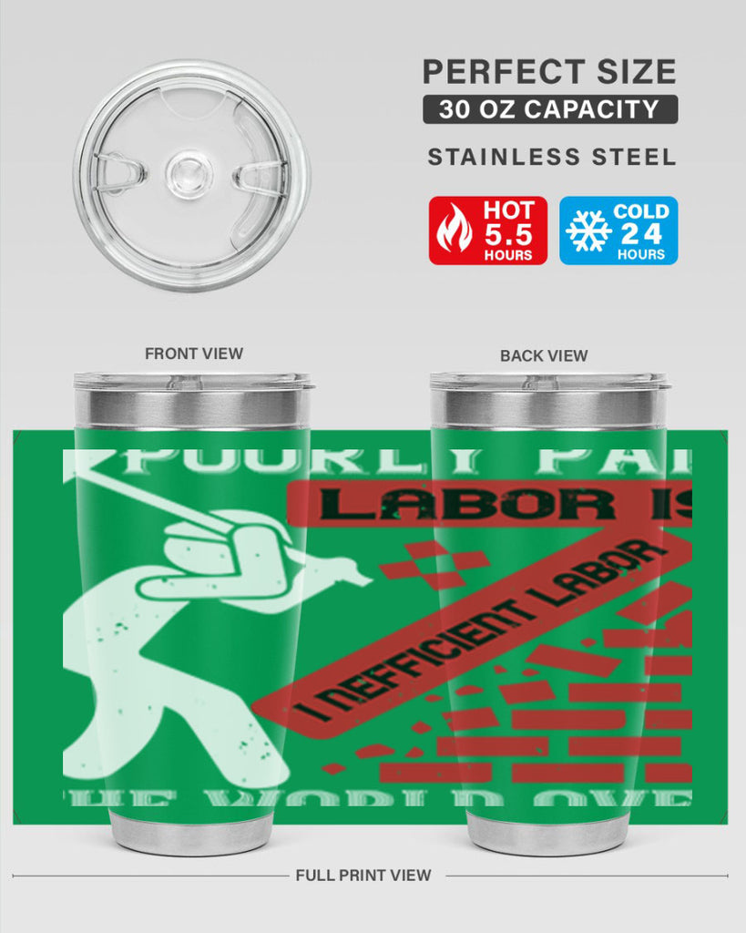 poorly paid labor is inefficient labor the world over 19#- labor day- Tumbler