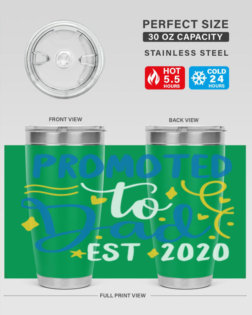 promoted to dad est 7#- fathers day- Tumbler