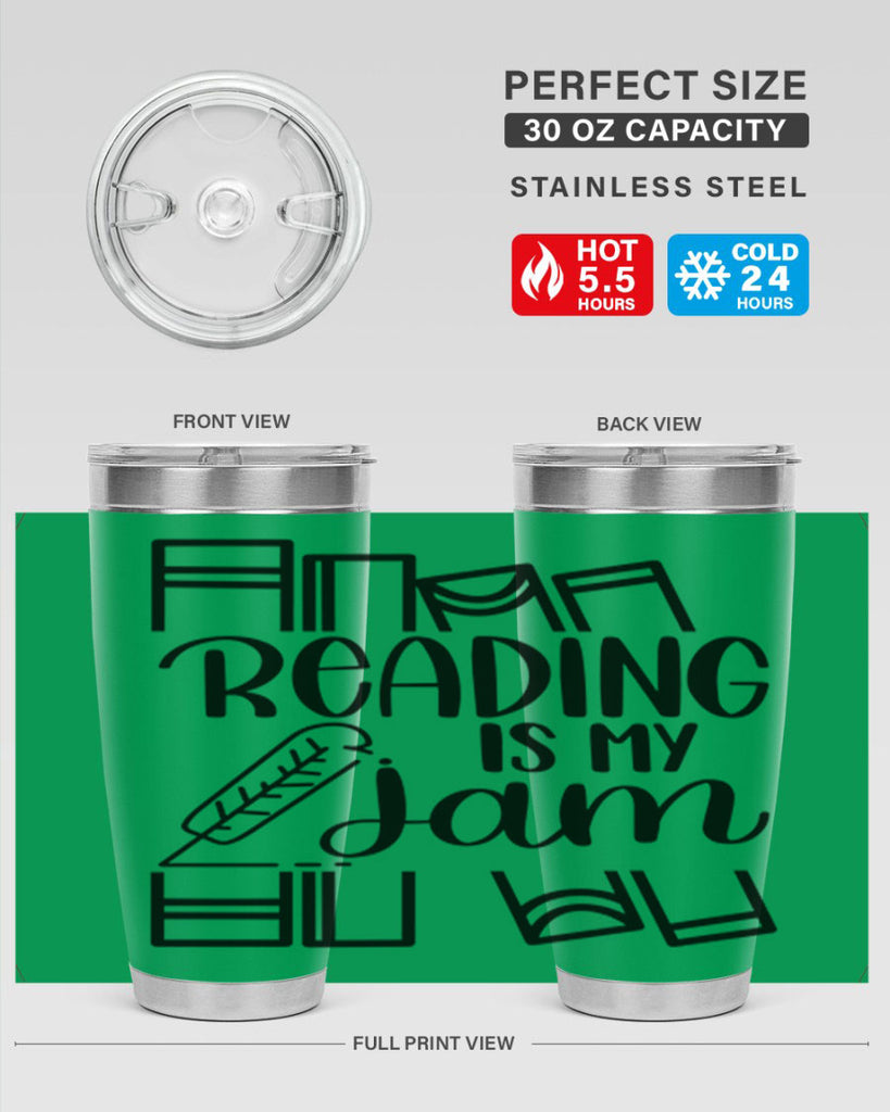 reading is my jam 29#- reading- Tumbler