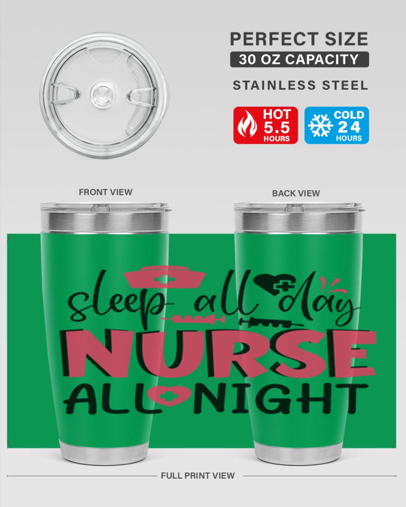 sleep all day nurse all night Style Style 35#- nurse- tumbler