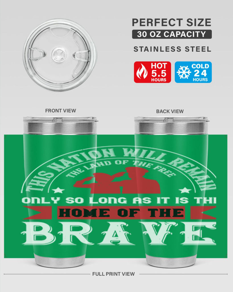 this nation will remain the land of the free only so long as it is the home of the brave 18#- Veterns Day- Tumbler