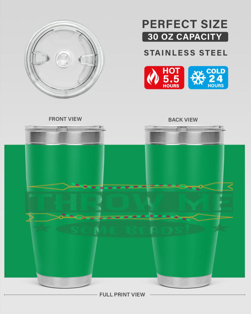 throw me some beads 34#- mardi gras- Tumbler