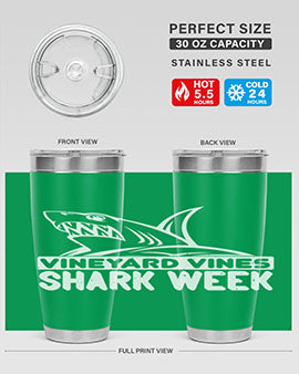 vineyard vines Shark Week Style 8#- shark  fish- Tumbler