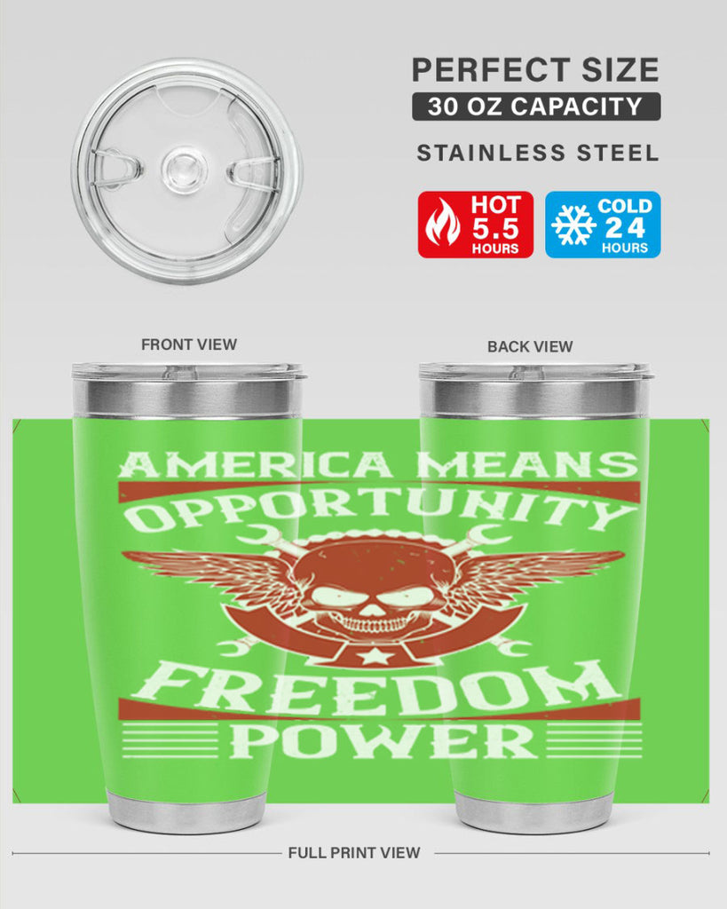 America means opportunity freedom power Style 85#- Fourt Of July- Tumbler