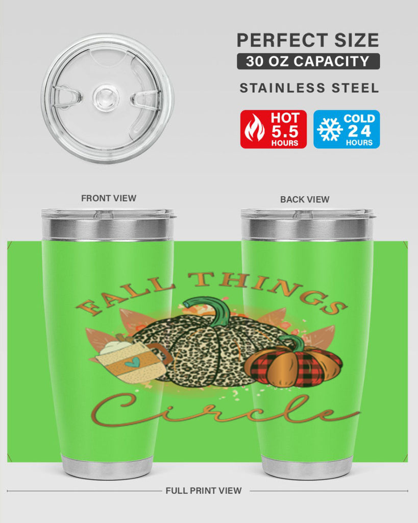 Fall Things Circle 133#- fall- Tumbler