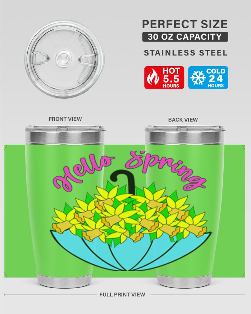 Hello Spring Umbrella Daffodils207#- spring- Tumbler