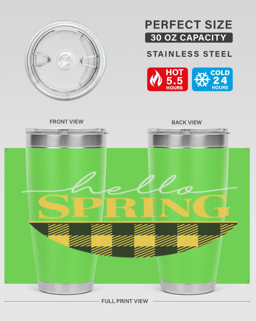 Hello Spring plaid 203#- spring- Tumbler