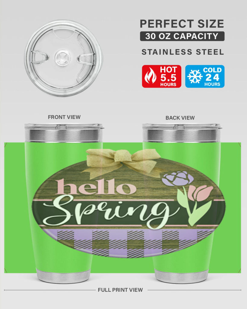 Hello spring plaid Mockup205#- spring- Tumbler