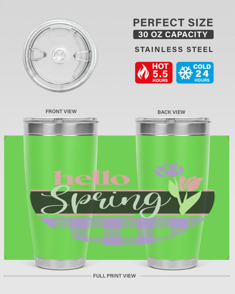 Hello spring plaid206#- spring- Tumbler