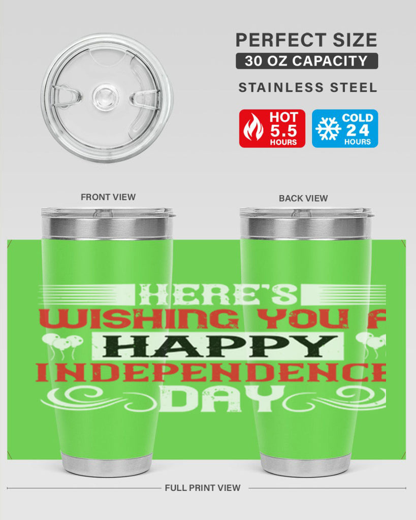 Heres wishing you a happy Independence Day Style 111#- Fourt Of July- Tumbler
