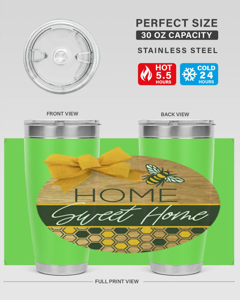 Home Sweet Home Bee and hive pattern Mockup242#- spring- Tumbler