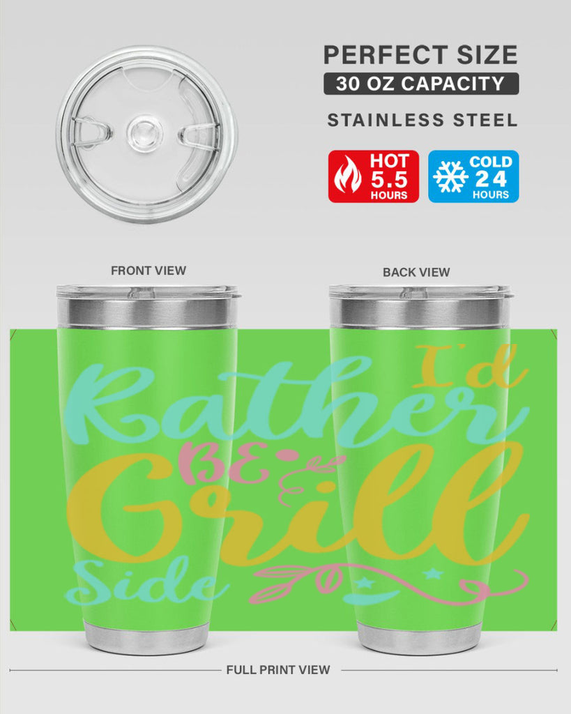 ID RATHER BE GRILL SIDE Style 62#- summer- Tumbler