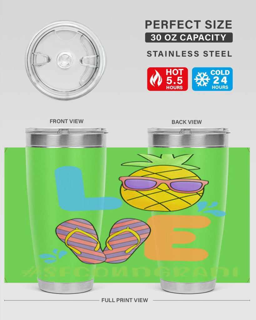 LOVE 2nd Grade Summer Pineapple 17#- second grade- Tumbler