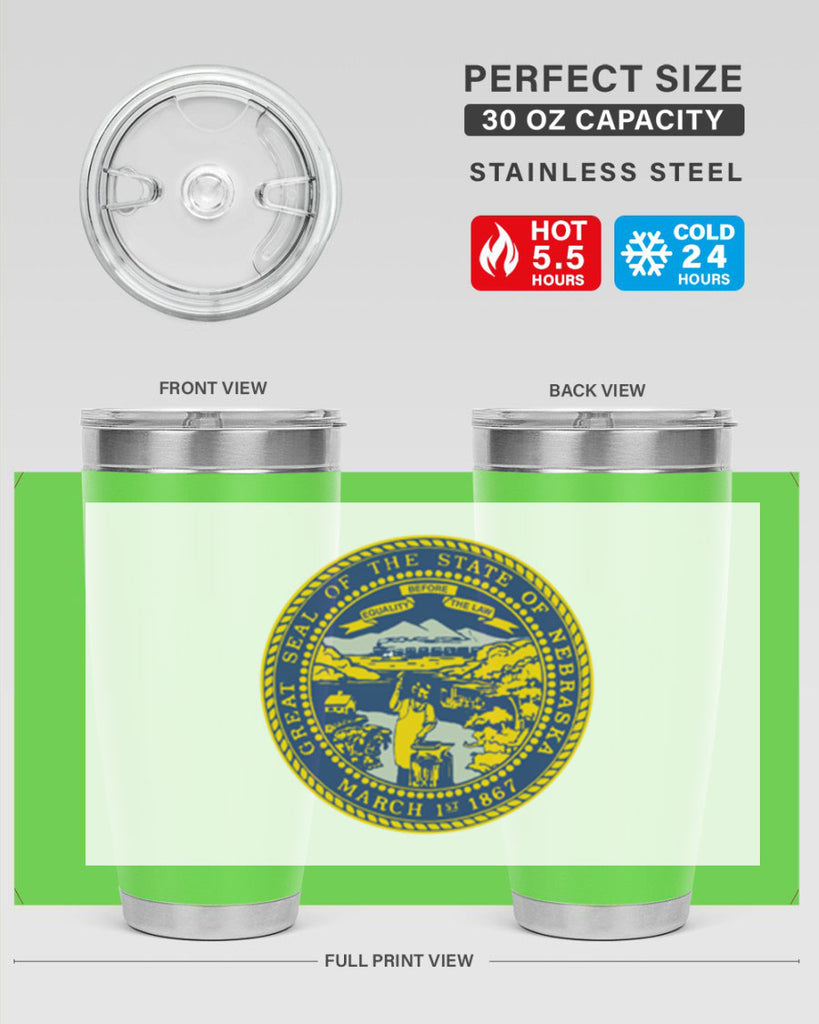 Nebraska 25#- Us Flags- Tumbler