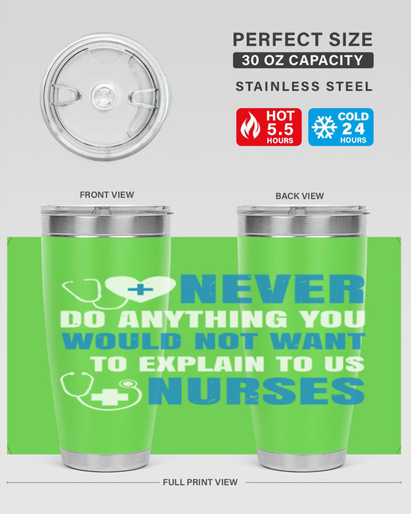 Never do anything you would not want to explain to us nurses Style 297#- nurse- tumbler
