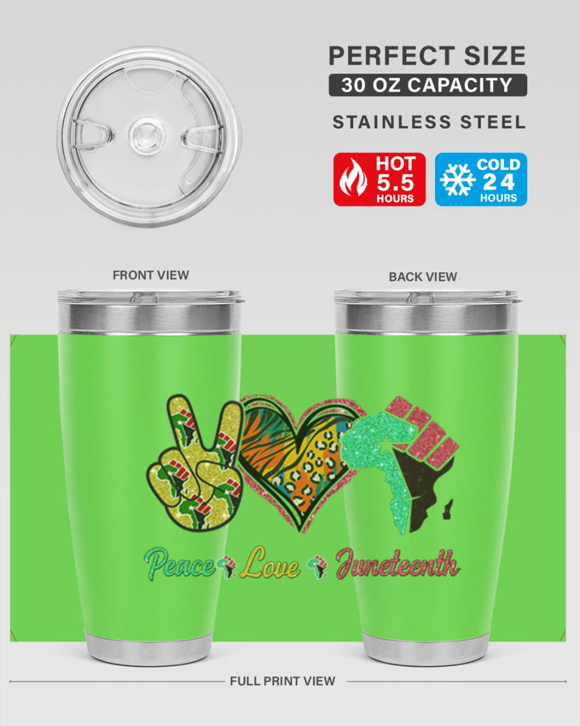 Peace Love Juneteenth Day Fist Png 8#- Juneteenth- tumbler