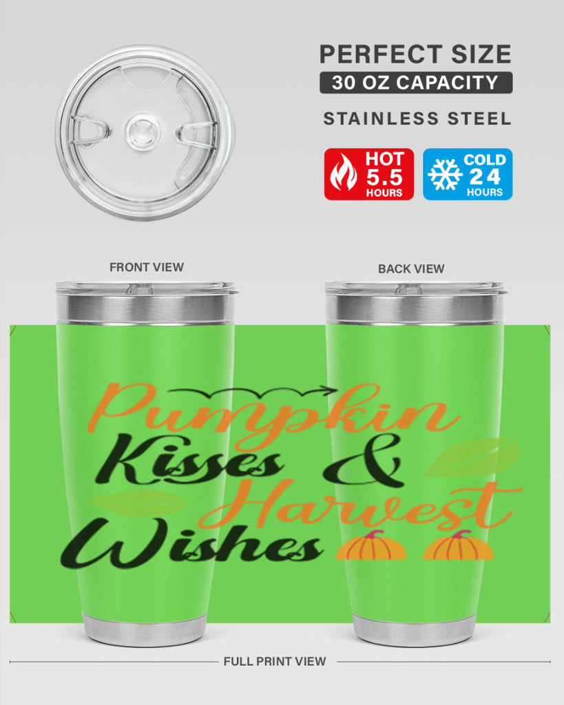 Pumpkin Kisses Harvest Wishes 523#- fall- Tumbler