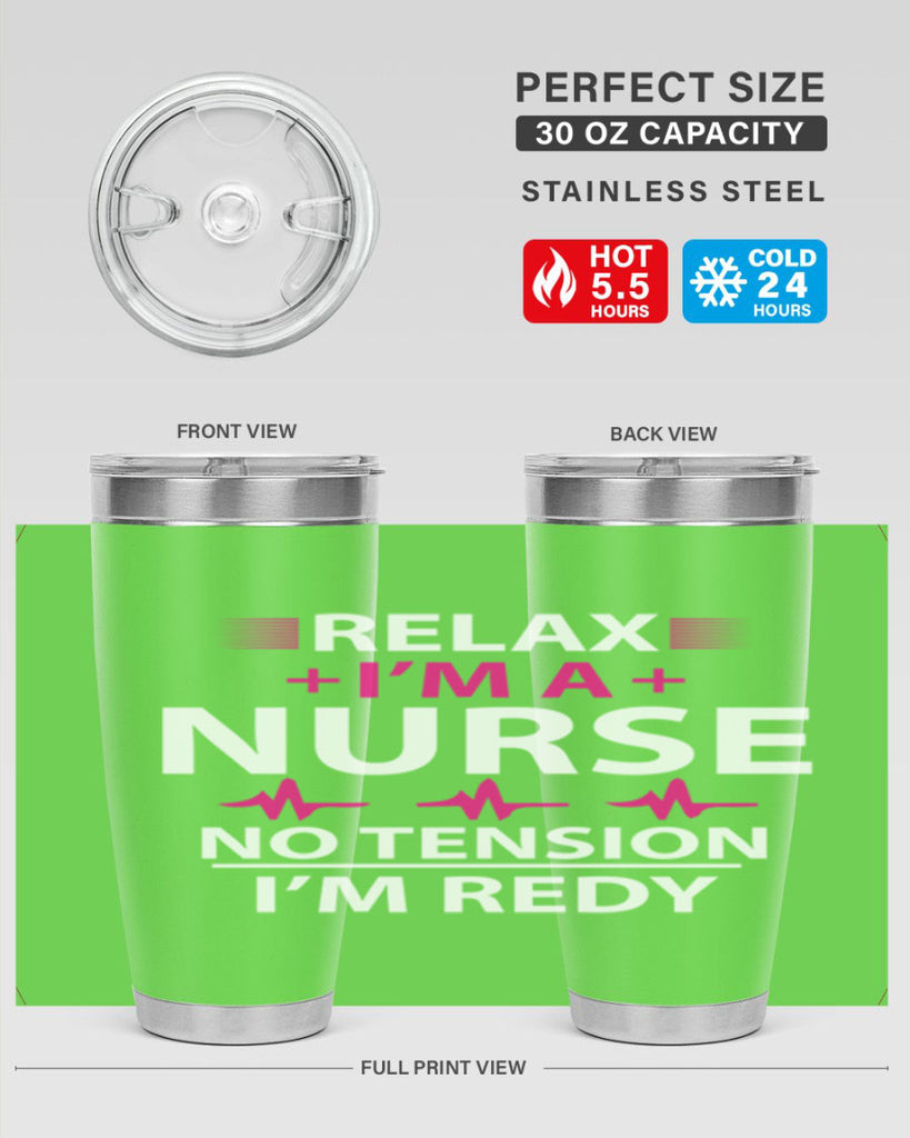 Relax i am nurse no tension Style 334#- nurse- tumbler
