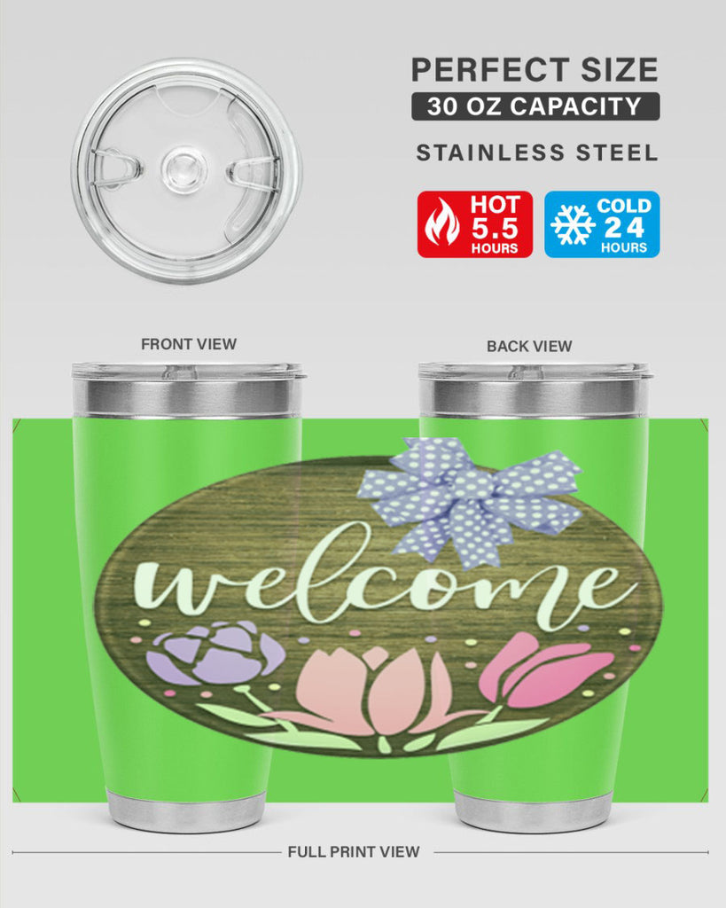 Welcome three flowers Mockup586#- spring- Tumbler