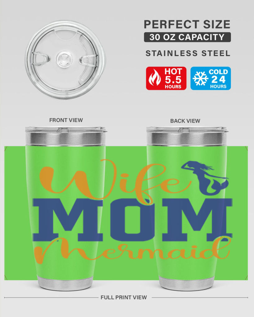Wife Mom Mermaid 668#- mermaid- Tumbler
