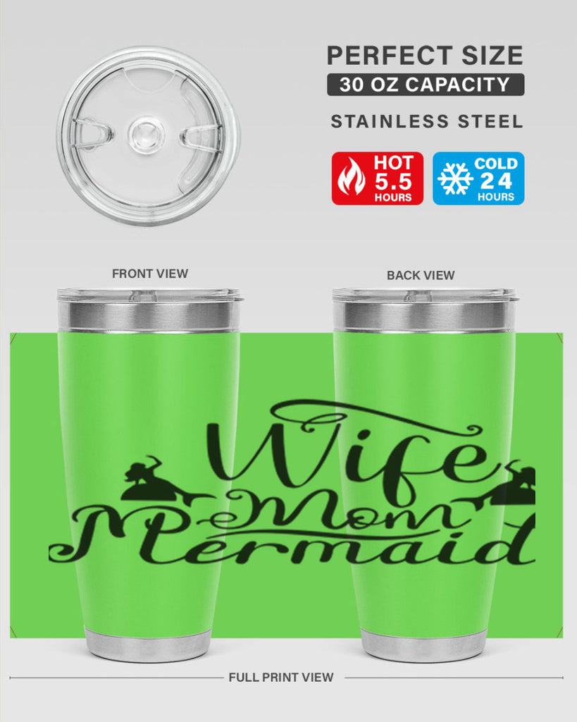 Wife Mom Mermaid 671#- mermaid- Tumbler