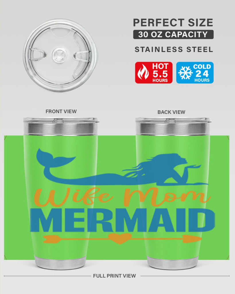 Wife Mom Mermaid 673#- mermaid- Tumbler