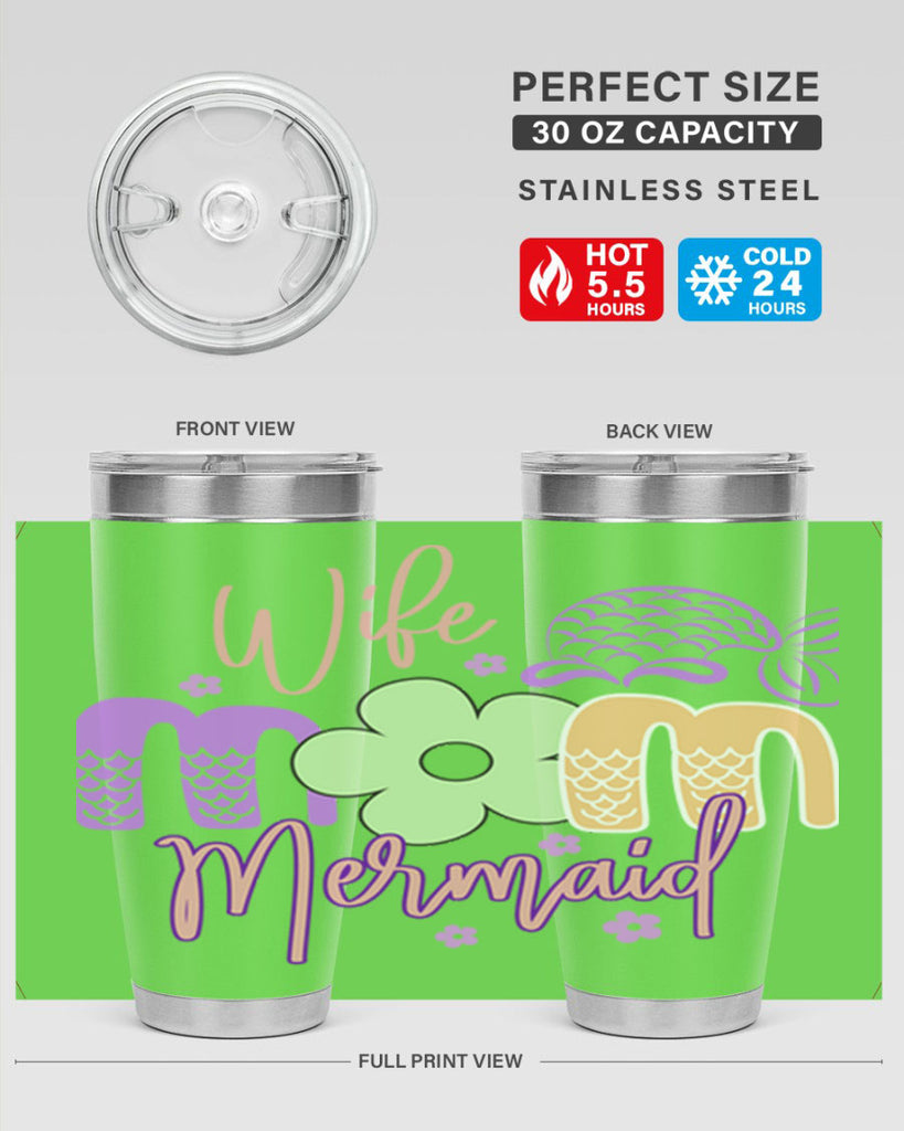 Wife Mom Mermaid 677#- mermaid- Tumbler