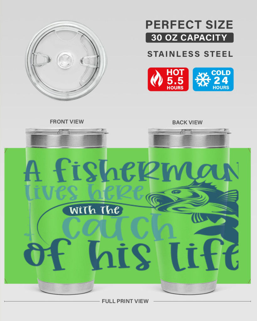 a fisherman lives here with the catch 228#- fishing- Tumbler