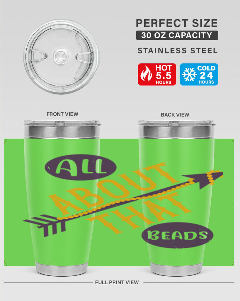all about that beads 62#- mardi gras- Tumbler