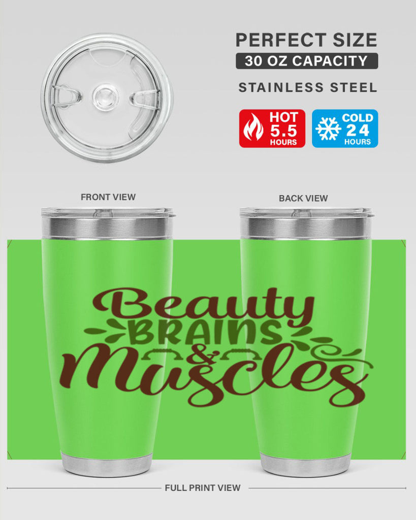 beauty brains muscles 52#- gym- Tumbler
