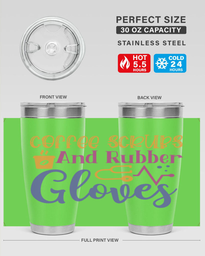 coffee scrubs and rubber gloves Style 392#- nurse- tumbler