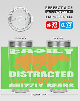 easily distracted by grizzly bears 1#- Bears- Tumbler