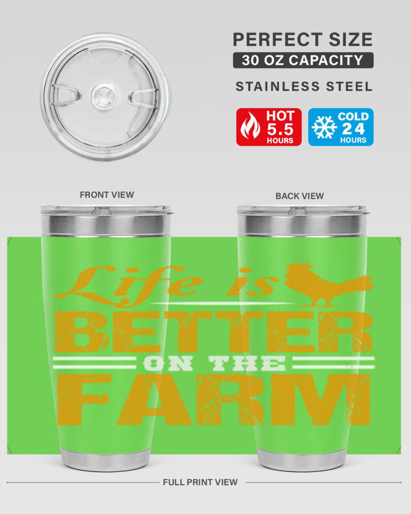 life is better on the farm 44#- farming and gardening- Tumbler