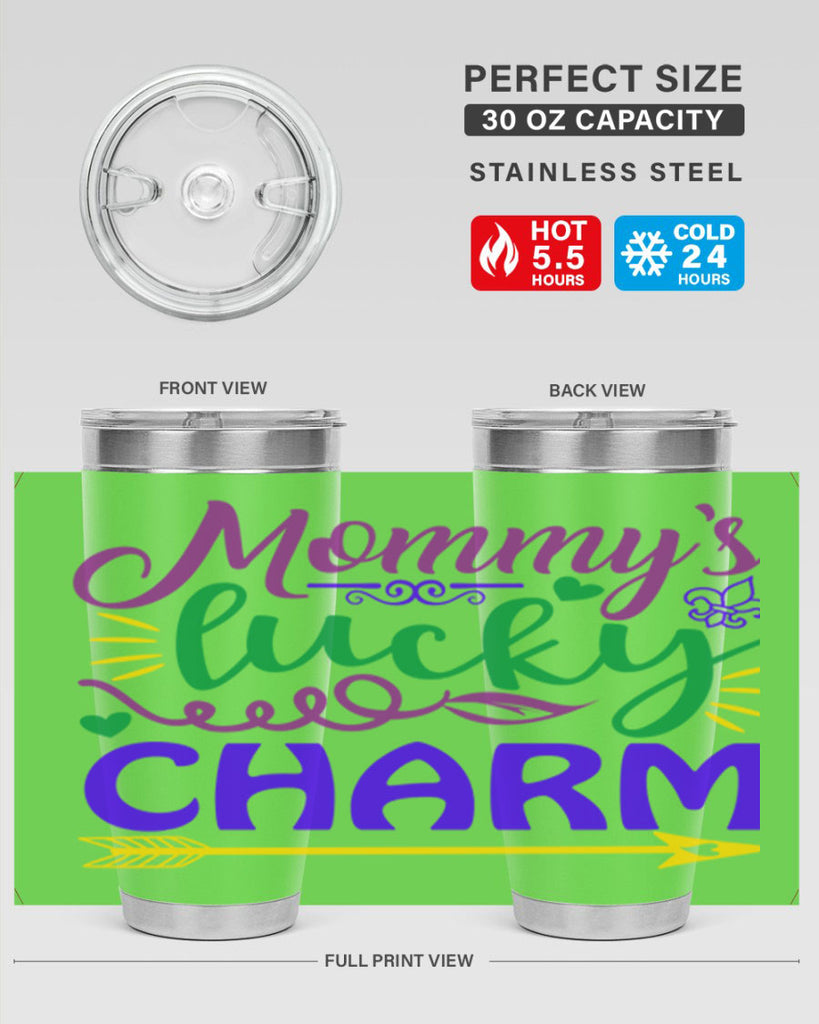 mommys lucky charm 6#- mardi gras- Tumbler