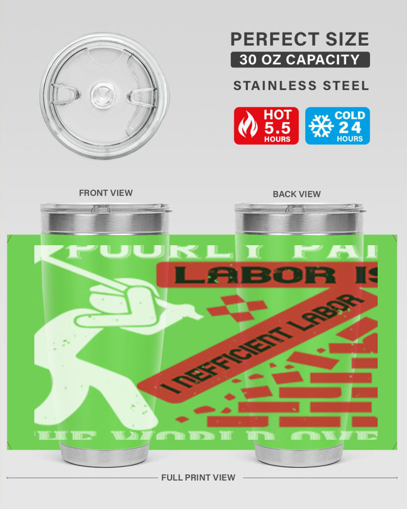 poorly paid labor is inefficient labor the world over 19#- labor day- Tumbler