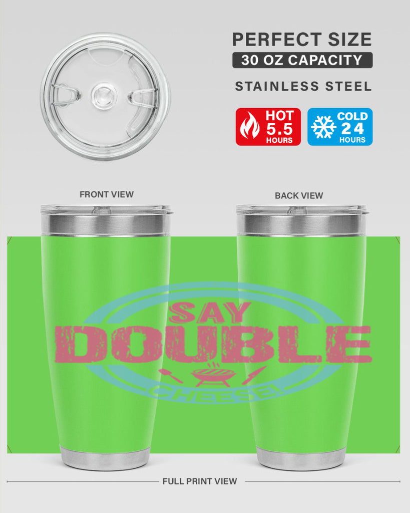 say double cheese 14#- bbq- Tumbler