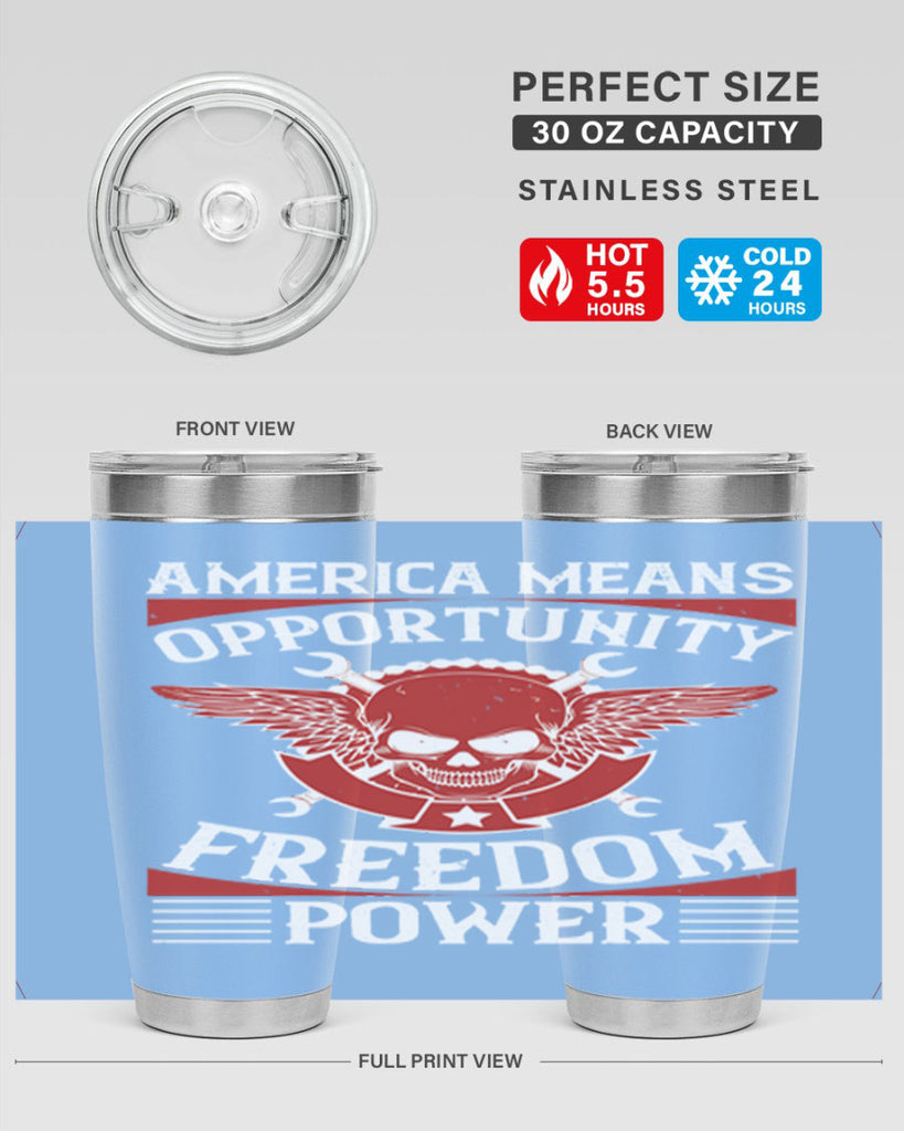America means opportunity freedom power Style 85#- Fourt Of July- Tumbler