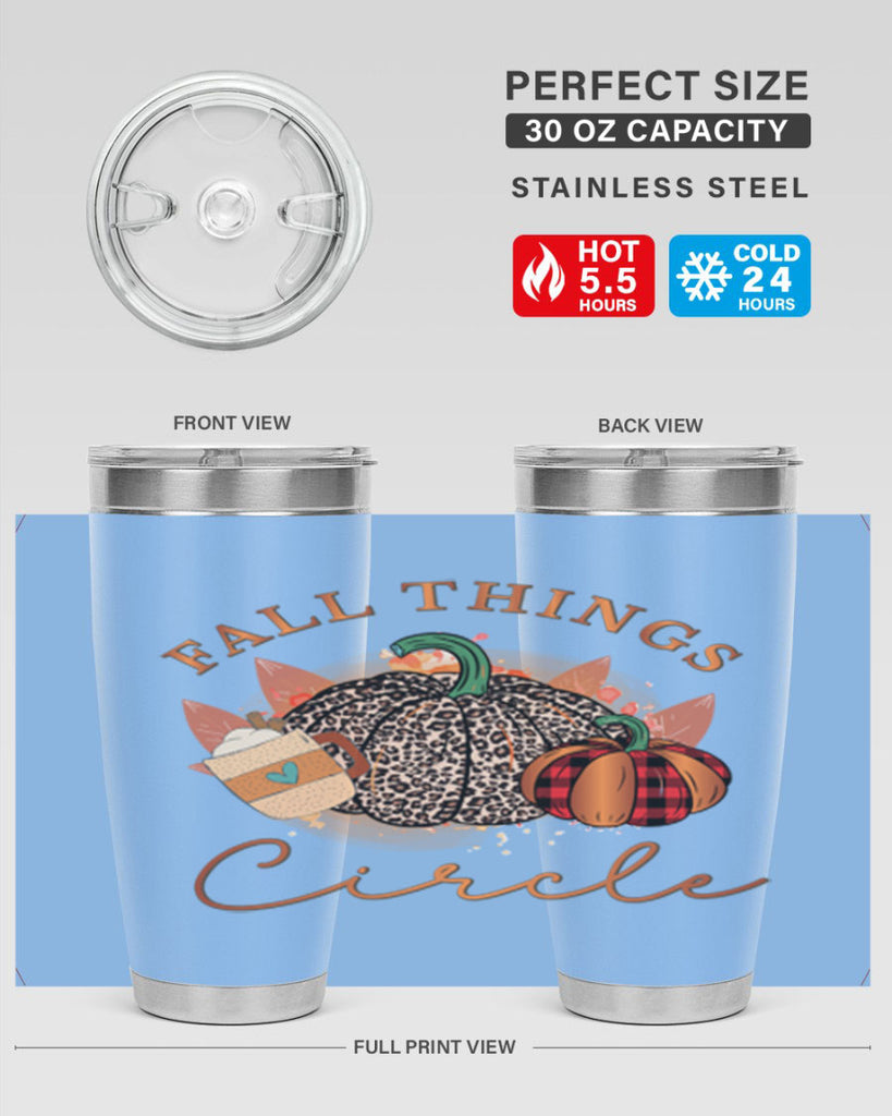 Fall Things Circle 133#- fall- Tumbler