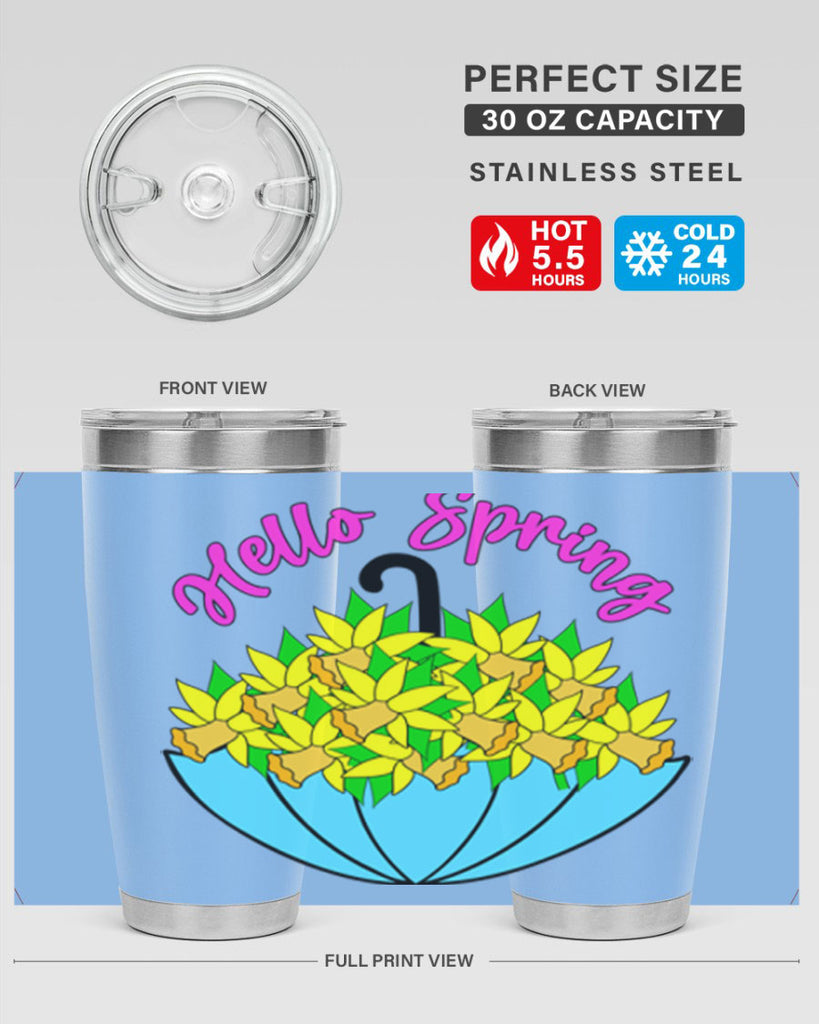 Hello Spring Umbrella Daffodils207#- spring- Tumbler