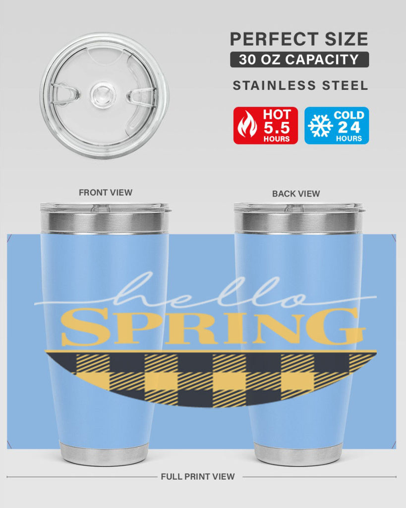 Hello Spring plaid 203#- spring- Tumbler