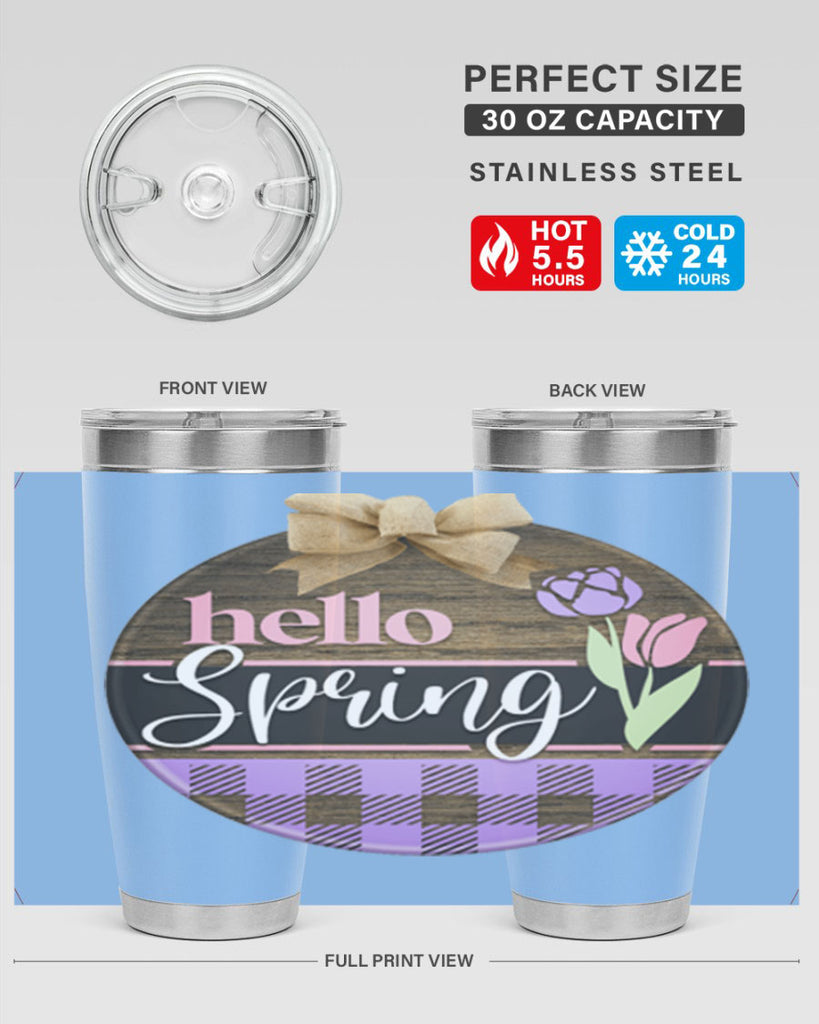 Hello spring plaid Mockup205#- spring- Tumbler