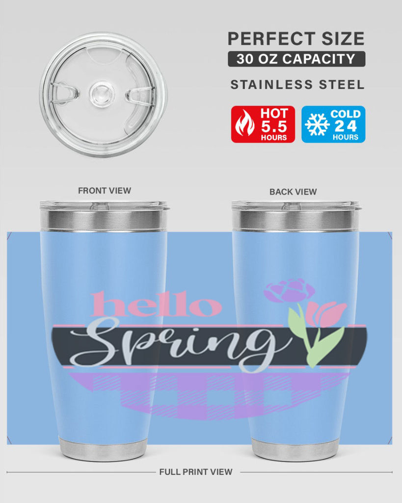 Hello spring plaid206#- spring- Tumbler